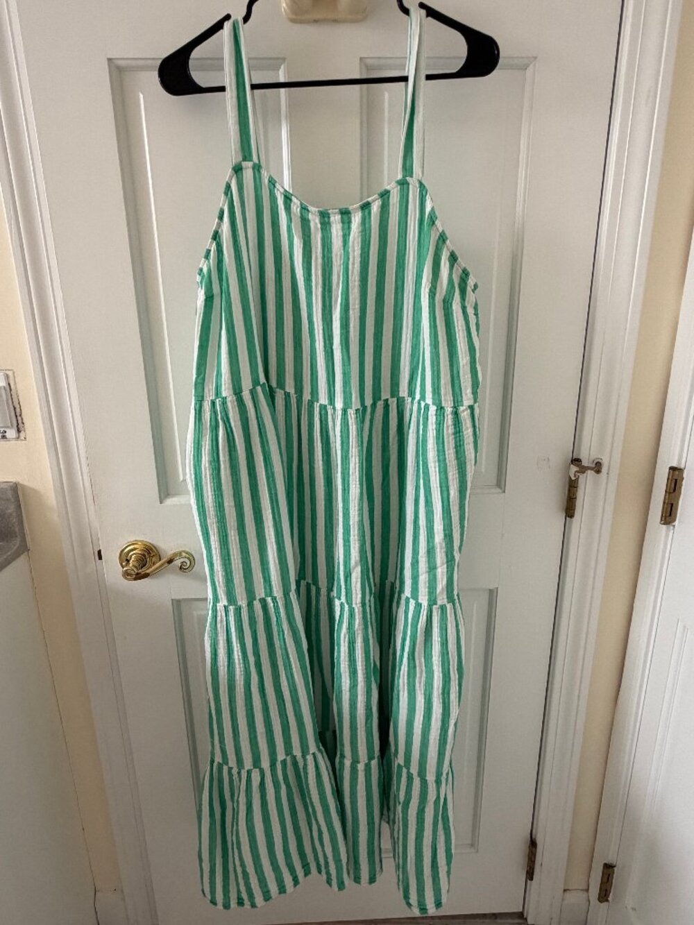 Sonoma White and Mint striped sun dress
